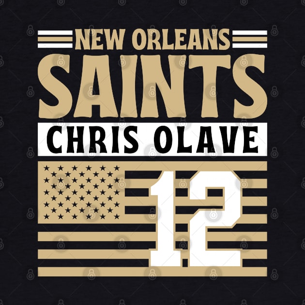 New Orleans Saints Olave 12 American Flag Football by Astronaut.co